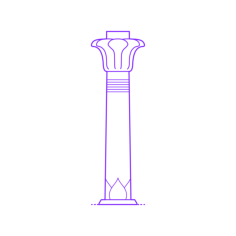 Buildings Stone Columns Egyptian Papyrus Blossom Craft Design Svg File, Free Vectors File